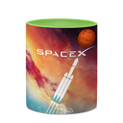 Кружка 3D Space X, цвет: 3D-белый + светло-зеленый — фото 2