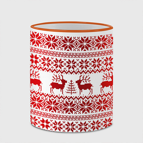 Кружка цветная Зимний лес / 3D-Оранжевый кант – фото 2