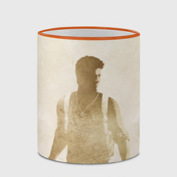 Кружка 3D Силуэт Нейта Дрейка Uncharted, цвет: 3D-оранжевый кант — фото 2