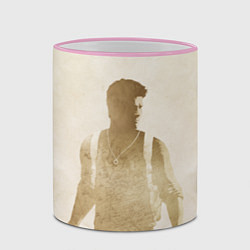 Кружка 3D Силуэт Нейта Дрейка Uncharted, цвет: 3D-розовый кант — фото 2
