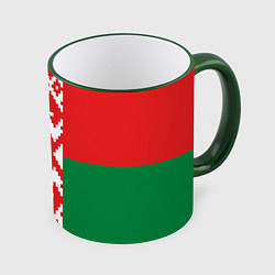 Кружка 3D Белоруссия, цвет: 3D-зеленый кант