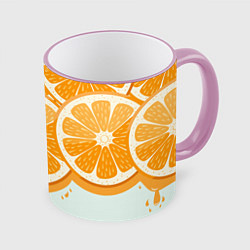Кружка 3D АПЕЛЬСИН ORANGE, цвет: 3D-розовый кант