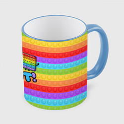 Кружка 3D POP IT - SIMPLE DIMPL, цвет: 3D-небесно-голубой кант