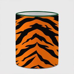 Кружка 3D Шкура тигра, цвет: 3D-зеленый кант — фото 2