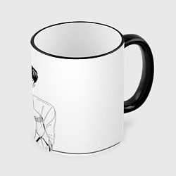 Кружка 3D Ан Джи Вон с чашкой, цвет: 3D-черный кант