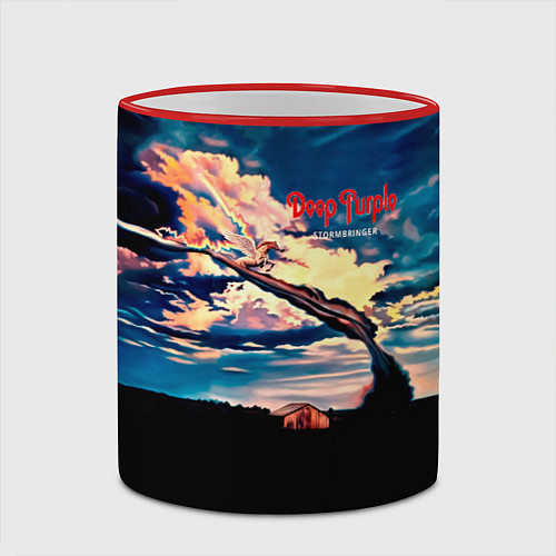 Кружка цветная Deep Purple - Stormbringer / 3D-Красный кант – фото 2