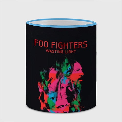 Кружка цветная Wasting Light - Foo Fighters / 3D-Небесно-голубой кант – фото 2