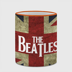 Кружка 3D Битлы на флаге, цвет: 3D-оранжевый кант — фото 2