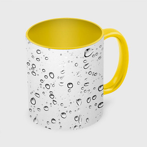 Кружка цветная Утренний дождь / 3D-Белый + желтый – фото 1