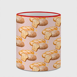 Кружка 3D Выпечка - хлеб, цвет: 3D-красный кант — фото 2