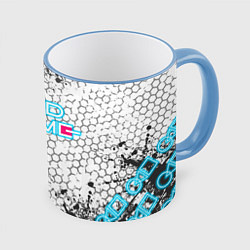 Кружка 3D Игра в кальмара, цвет: 3D-небесно-голубой кант