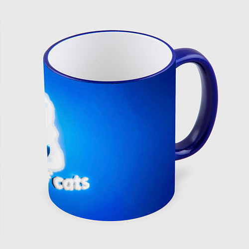 Кружка цветная World of Cats / 3D-Синий кант – фото 1