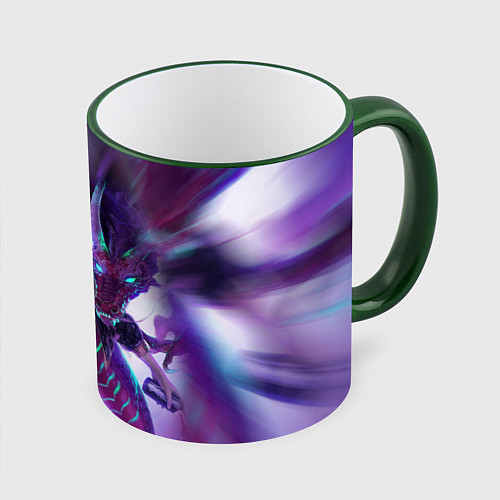 Кружка цветная LEAGUE OF LEGENDS AKALI ЛИГА ЛЕГЕНД АКАЛИ / 3D-Зеленый кант – фото 1