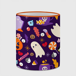 Кружка 3D HALLOWEEN BTS BT21 PATTERN БТ21 БТС ХЕЛЛОУИН, цвет: 3D-оранжевый кант — фото 2