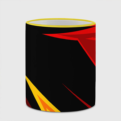 Кружка цветная Уникальные линии / 3D-Желтый кант – фото 2