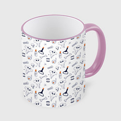 Кружка 3D Patern Halloween 2, цвет: 3D-розовый кант