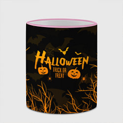 Кружка 3D HALLOWEEN FOREST BATS ЛЕТУЧИЕ МЫШИ В ЛЕСУ ХЕЛЛОУИН, цвет: 3D-розовый кант — фото 2