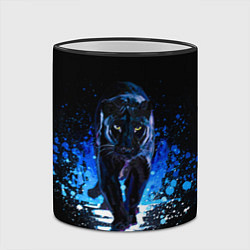 Кружка 3D Черная пантера пятна краски, цвет: 3D-черный кант — фото 2