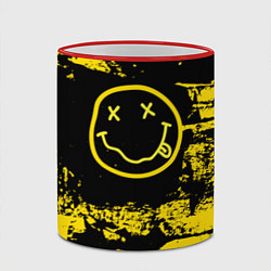 Кружка 3D Нирвана Гранж Nirvana Smile, цвет: 3D-красный кант — фото 2