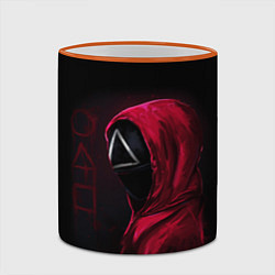 Кружка 3D ИГРА В КАЛЬМАРА, СТРАЖ ТРЕУГОЛЬНИК, ФИГУРЫ ИГРЫ, цвет: 3D-оранжевый кант — фото 2