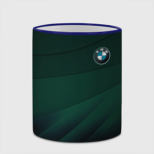 Кружка цветная GREEN BMW / 3D-Синий кант – фото 2
