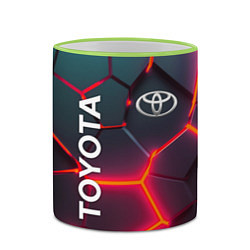 Кружка 3D TOYOTA 3D NEON ТОЙОТА 3Д ПЛИТЫ НЕОН, цвет: 3D-светло-зеленый кант — фото 2