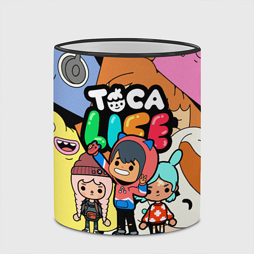Кружка цветная Toca Life: Heroes / 3D-Черный кант – фото 2