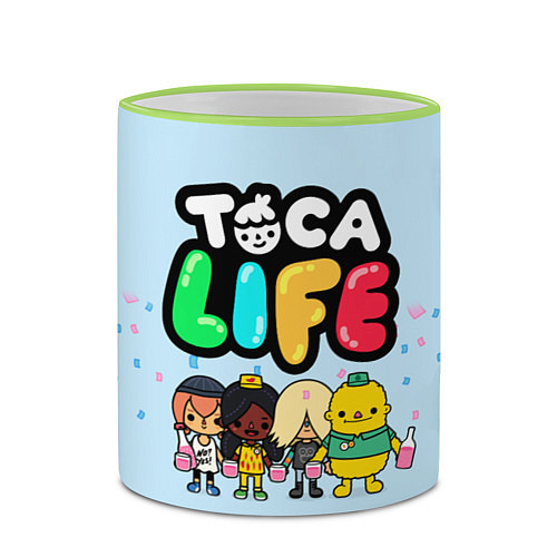 Кружка цветная Toca Life: Logo / 3D-Светло-зеленый кант – фото 2