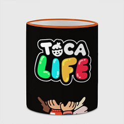 Кружка 3D Toca Life: Friends, цвет: 3D-оранжевый кант — фото 2