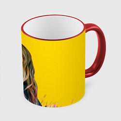 Кружка 3D Красотка Тейлор, цвет: 3D-красный кант