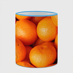 Кружка 3D Мандаринчик чик, цвет: 3D-небесно-голубой кант — фото 2