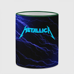 Кружка 3D METALLICA BLUE FLASH МЕТАЛЛИКА СИНИЕ МОЛНИИ, цвет: 3D-зеленый кант — фото 2