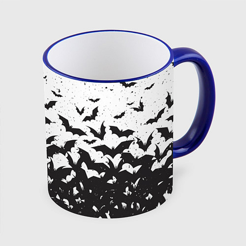 Кружка цветная Летучие кровососы / 3D-Синий кант – фото 1