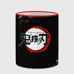 Кружка 3D КЛИНОК РАССЕКАЮЩИЙ ДЕМОНОВ БРЫЗГИ КРАСОК, цвет: 3D-красный кант — фото 2