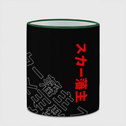 Кружка 3D SCARLXRD JAPAN STYLE ИЕРОГЛИФЫ, цвет: 3D-зеленый кант — фото 2