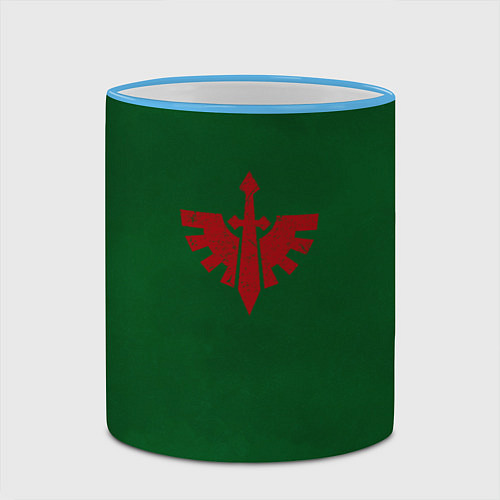 Кружка цветная Темные ангелы после Ереси цвет легиона / 3D-Небесно-голубой кант – фото 2