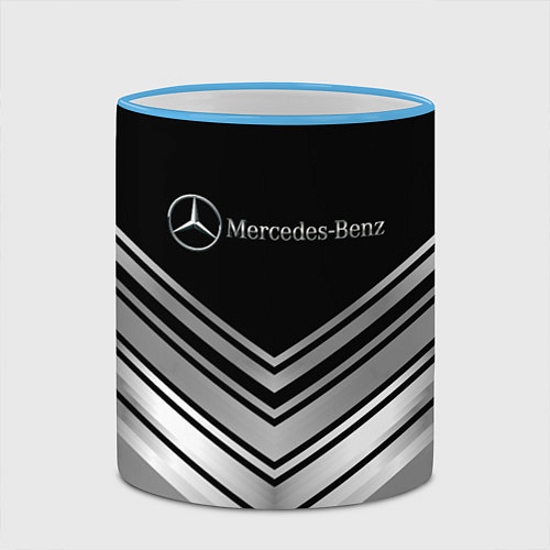 Кружка цветная Mercedes-Benz Текстура / 3D-Небесно-голубой кант – фото 2