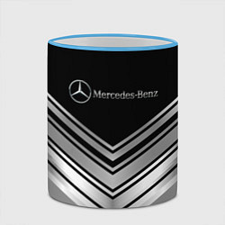 Кружка 3D Mercedes-Benz Текстура, цвет: 3D-небесно-голубой кант — фото 2