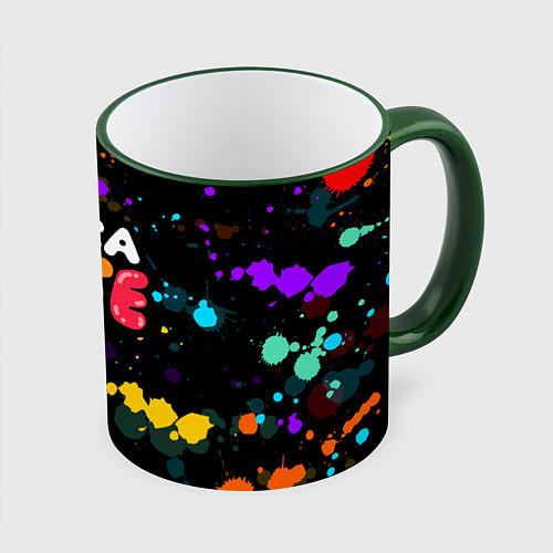 Кружка цветная TOCA BOCA RAINBOW PAINTS ТОКА БОКА РАДУЖНЫЕ КРАСКИ / 3D-Зеленый кант – фото 1