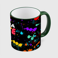 Кружка 3D TOCA BOCA RAINBOW PAINTS ТОКА БОКА РАДУЖНЫЕ КРАСКИ, цвет: 3D-зеленый кант