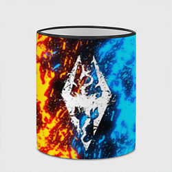 Кружка 3D TES SKYRIM BATTLE FIRE БИТВА ОГНЕЙ, цвет: 3D-черный кант — фото 2