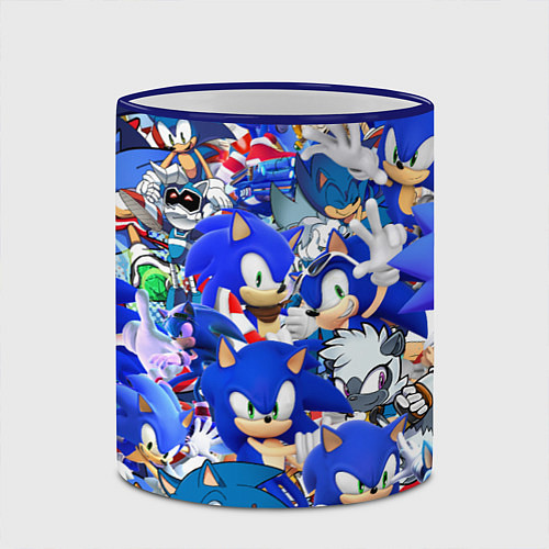 Кружка цветная SONIC СИНИЙ ЁЖ СОНИК / 3D-Синий кант – фото 2