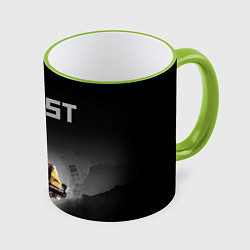 Кружка 3D Работяга из Раста, цвет: 3D-светло-зеленый кант
