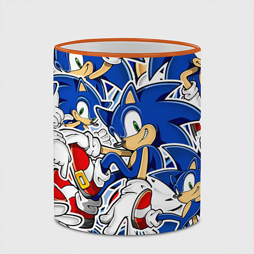 Кружка цветная SONIC ПАТТЕРН СОНИК / 3D-Оранжевый кант – фото 2