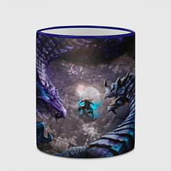 Кружка 3D В окружении драконов, цвет: 3D-синий кант — фото 2