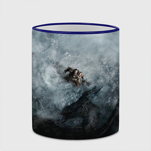 Кружка цветная Победа над драконом / 3D-Синий кант – фото 2