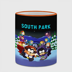 Кружка 3D Енот и его команда - противостояние Южный Парк, цвет: 3D-оранжевый кант — фото 2