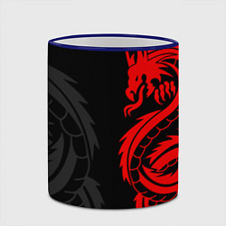 Кружка 3D КРАСНЫЙ ДРАКОН ТАТУ RED DRAGON TATTOO, цвет: 3D-синий кант — фото 2