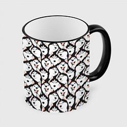 Кружка 3D Сибирский Хаски Husky, цвет: 3D-черный кант
