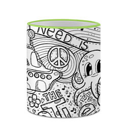Кружка 3D All you need is The Beatles Раскраска, цвет: 3D-светло-зеленый кант — фото 2